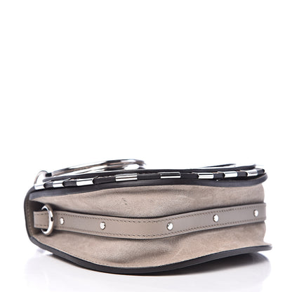 Chloe Calfskin Suede Python Print Small Nile Bracelet Bag Motty Grey 4 of 11