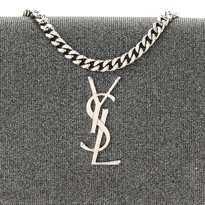 Saint Laurent Grained Metallic Calfskin Monogram Chain Wallet 7 of 12