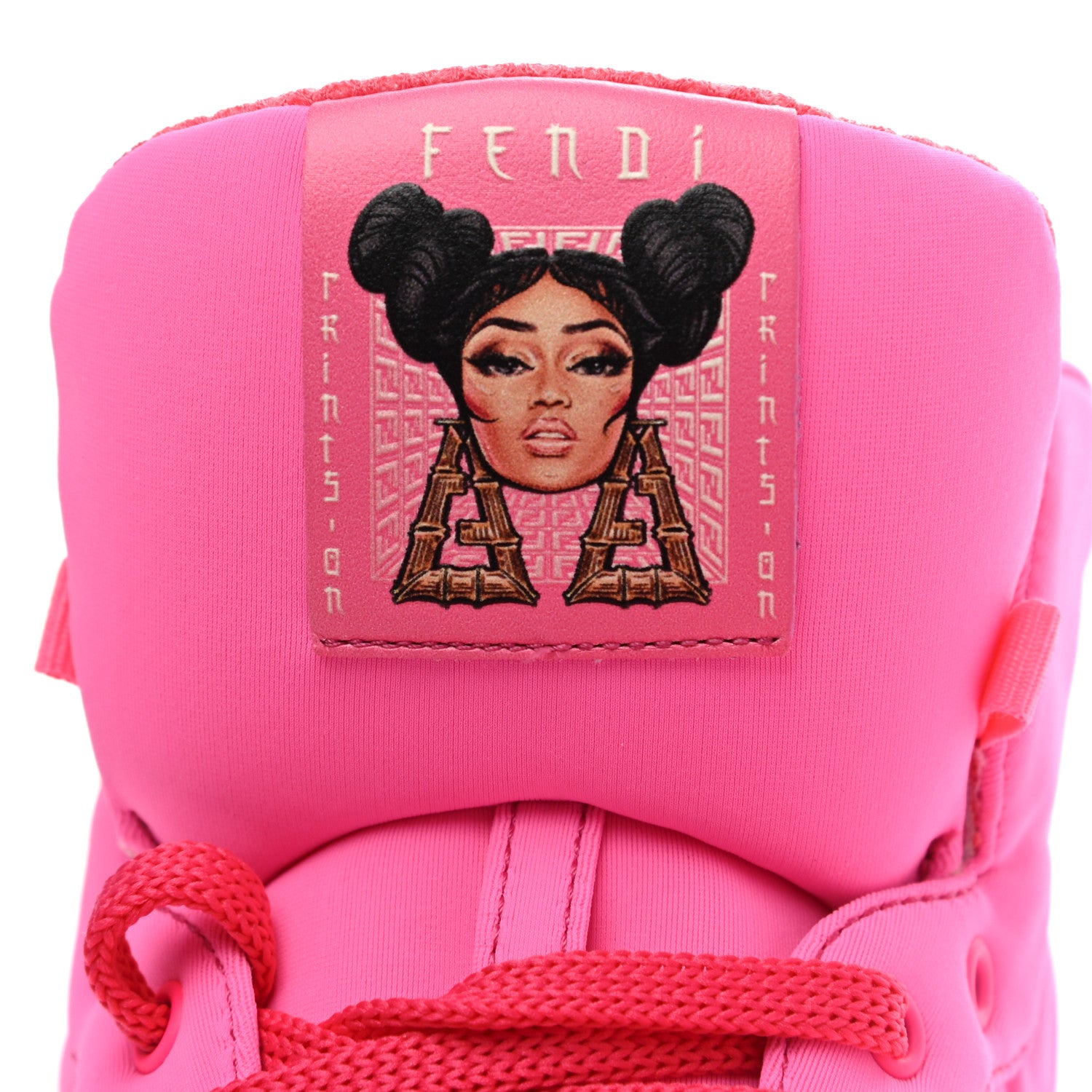 Fendi X NICKI MINAJ Lycra Macro FF Embossed Prints On High Top Sneakers 39 Pink 8 of 8