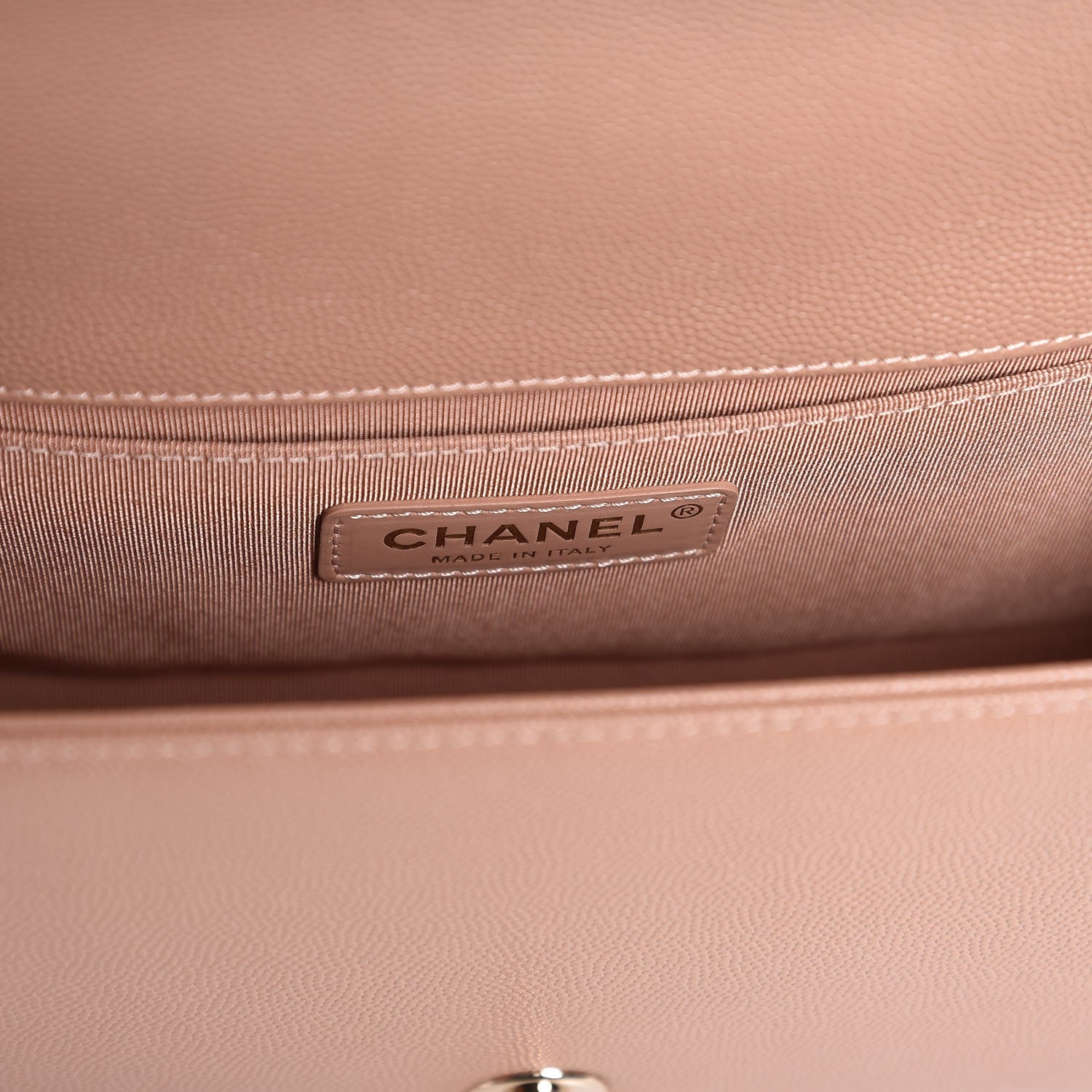 Chanel Caviar Chevron Quilted Medium Boy Flap Beige 6 of 8