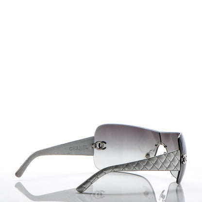Chanel Metallic Quilted CC Sunglasses 4157-Q Silver 3 of 7