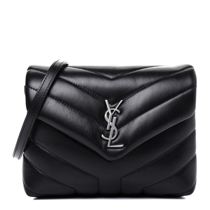 Saint Laurent Calfskin Y Quilted Monogram Toy Loulou Crossbody Bag Black 1 of 16