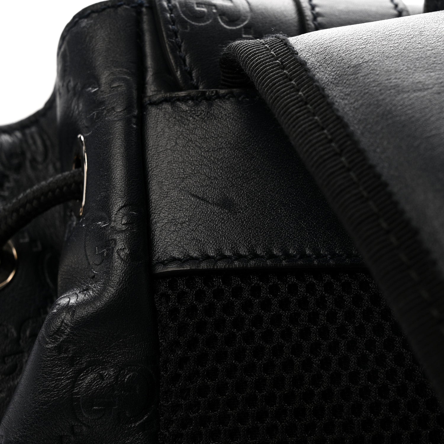 Gucci Guccissima Signature Double Buckle Backpack Navy 12 of 12