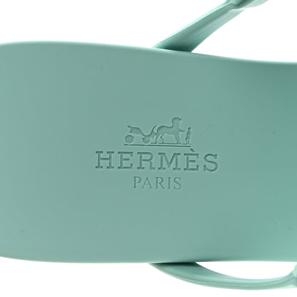Hermes Rubber Womens Egerie Sandals 37 Vert Embrun 7 of 9