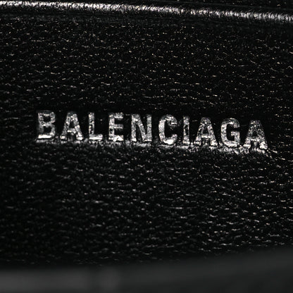 Balenciaga Shiny Calfskin Monochrome Crocodile Embossed Hourglass Top Handle Bag Mini with Chain Black 6 of 12
