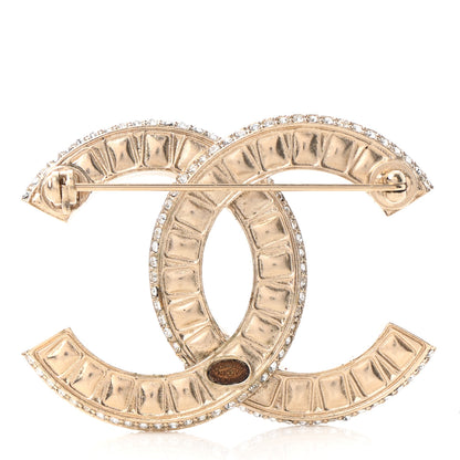 Chanel Baguette Crystal CC Brooch Gold 3 of 5
