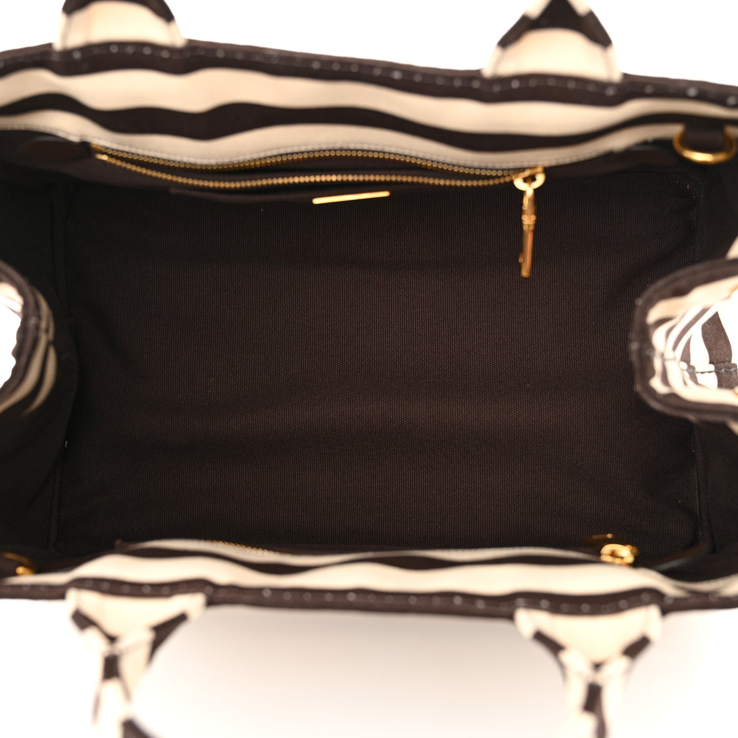 Canapa Striped Logo Tote Tabacco