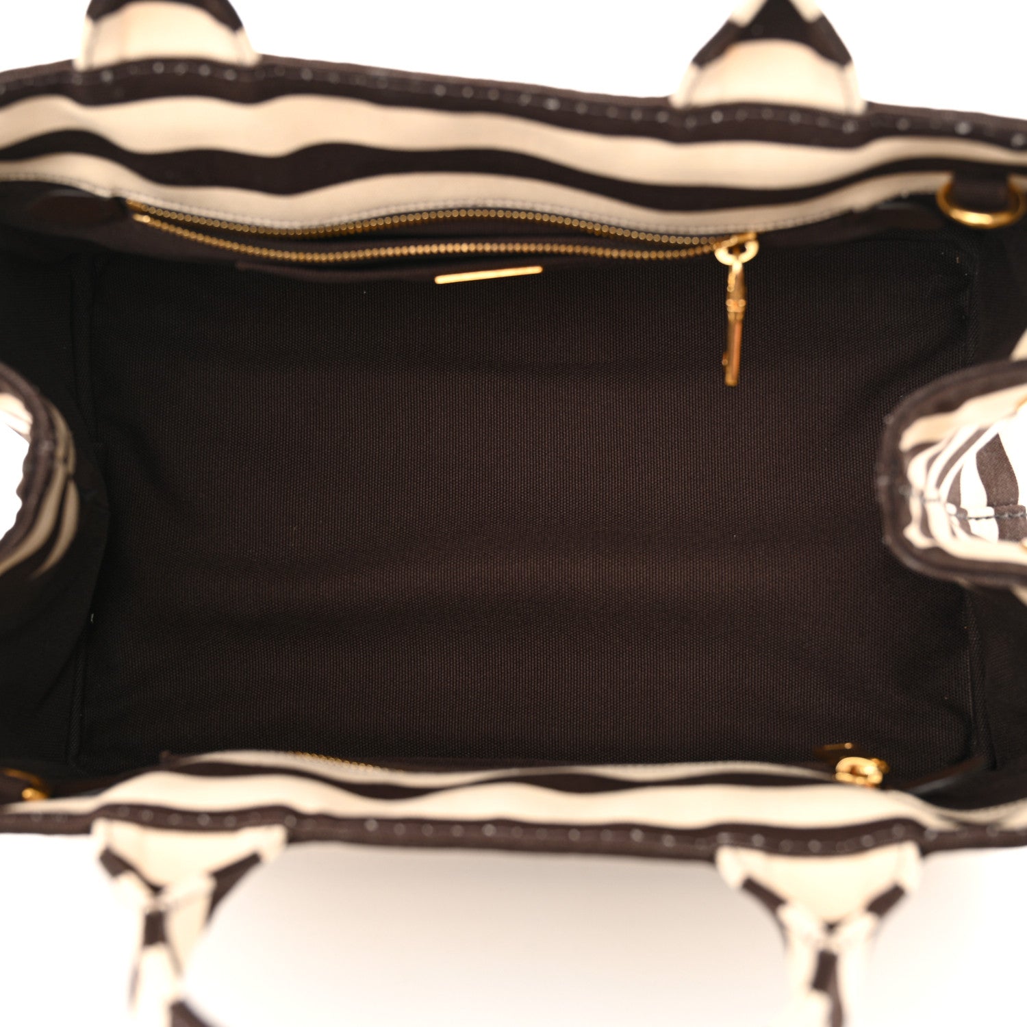 Prada Canapa Striped Logo Tote Tabacco 5 of 11