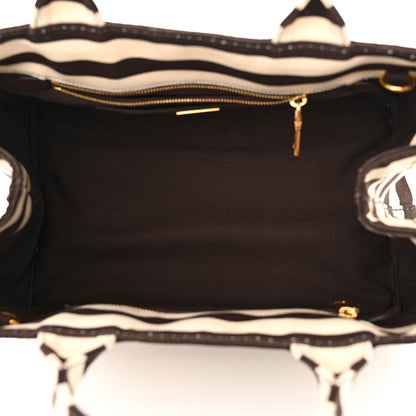 Prada Canapa Striped Logo Tote Tabacco 5 of 11