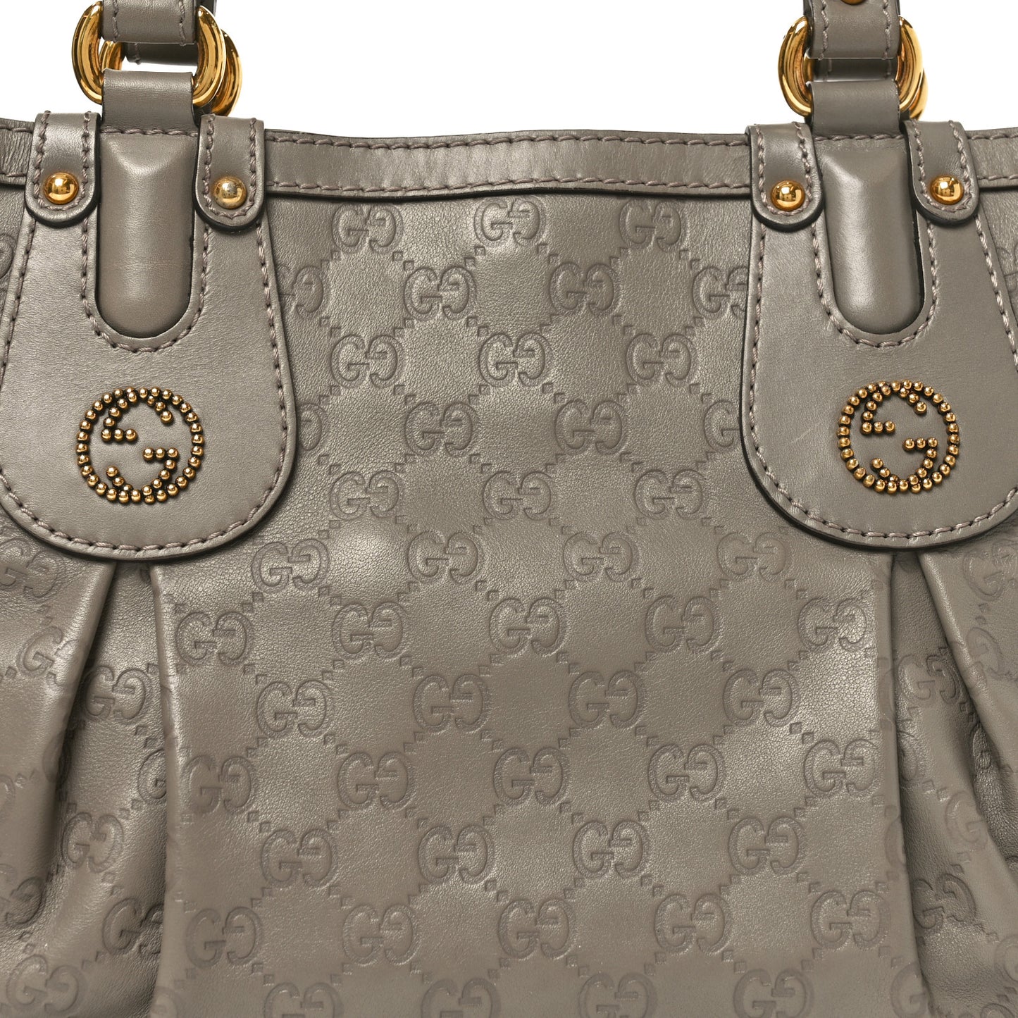 Guccissima Medium Scarlett Stud Tote Grey
