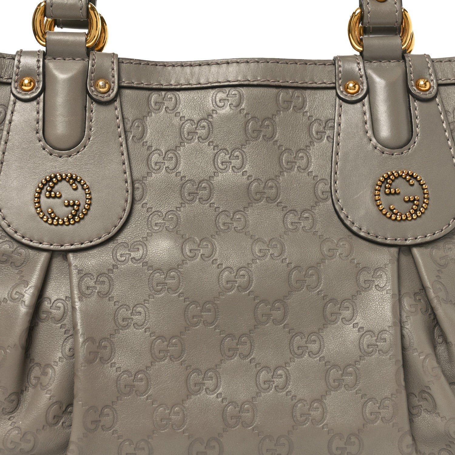 Gucci Guccissima Medium Scarlett Stud Tote Grey 8 of 10