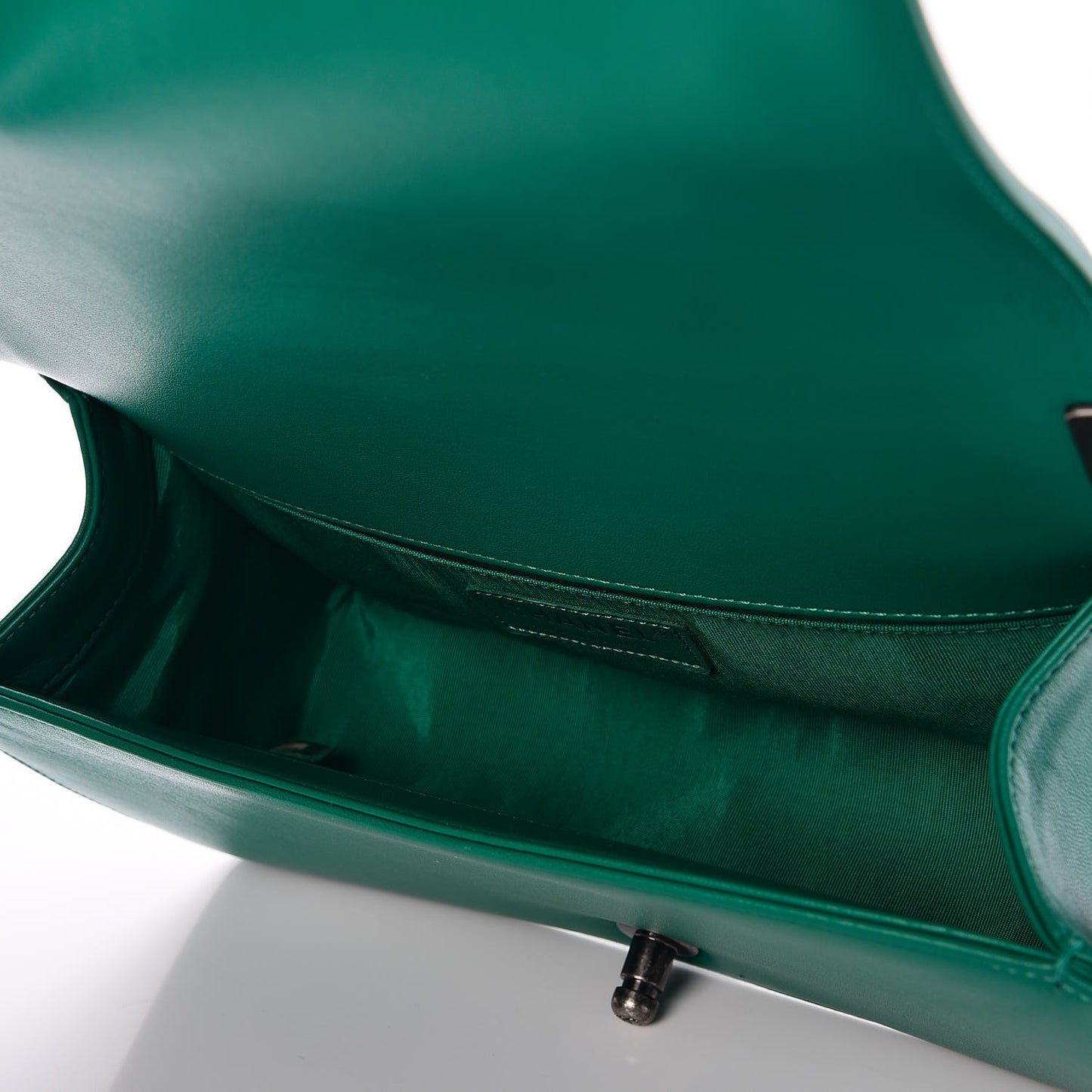 Lambskin Quilted Medium Boy Flap Green