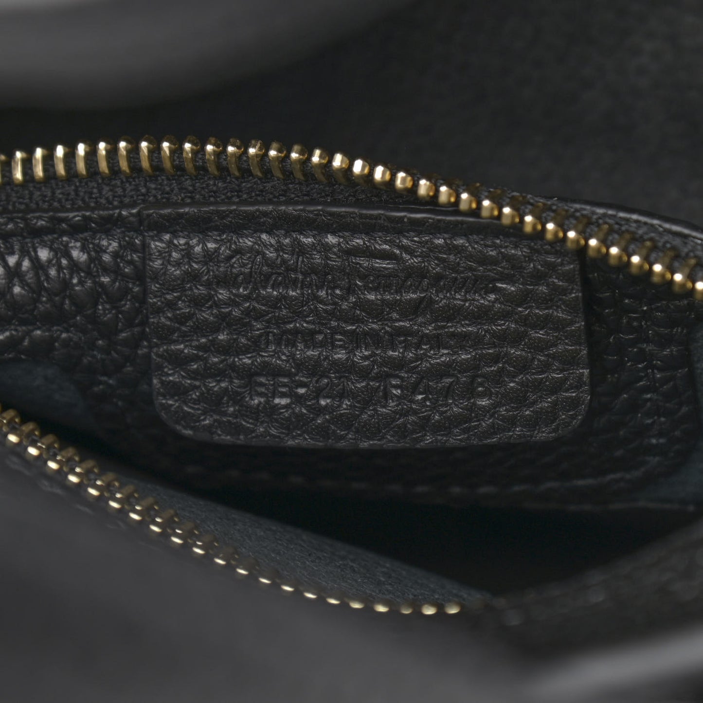 Hammered Calfskin Double Handle Small Amy Tote Black