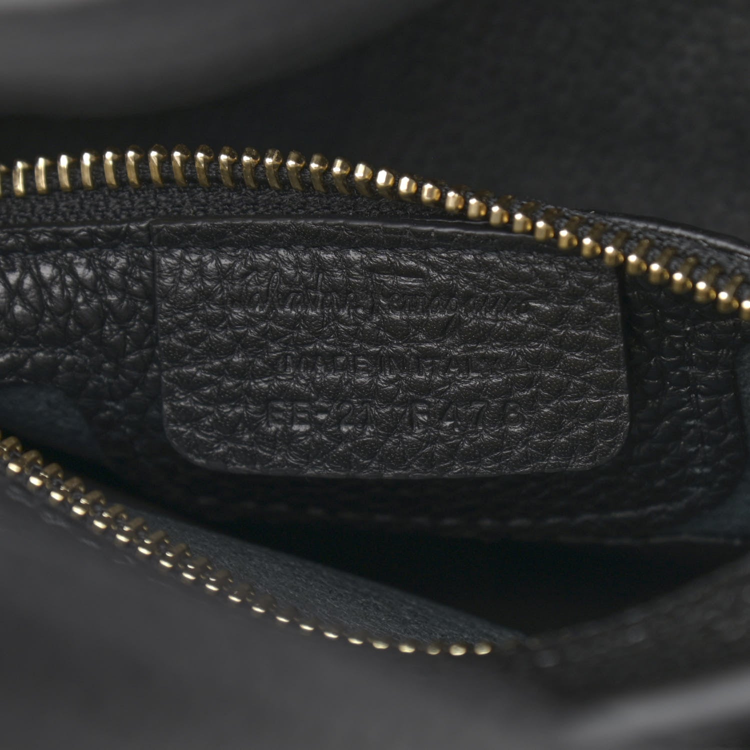 Salvatore Ferragamo Hammered Calfskin Double Handle Small Amy Tote Black 7 of 10