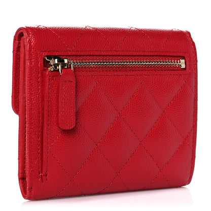 Chanel Caviar Quilted Compact Flap Wallet Red 3 of 10