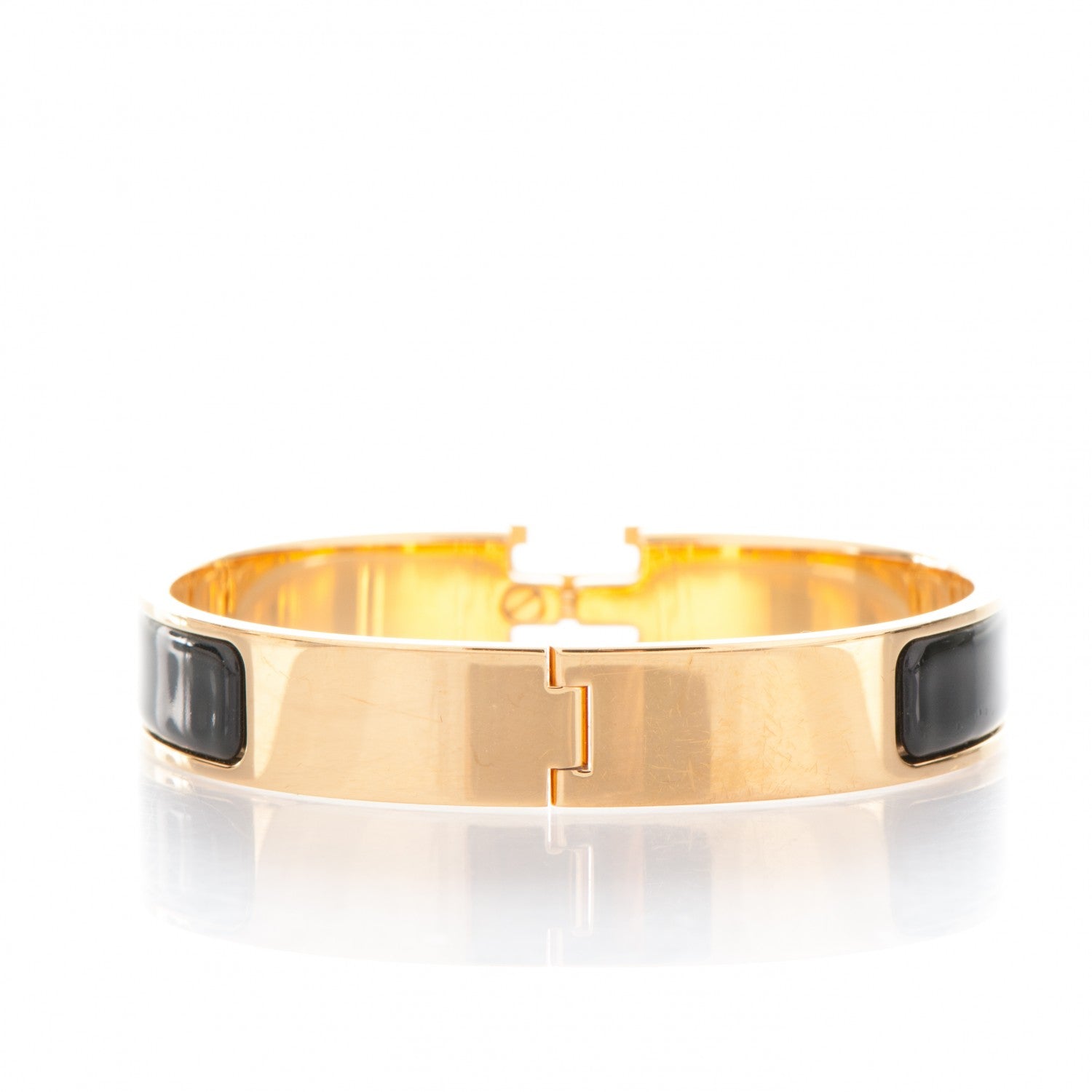 Hermes Enamel Narrow Clic Clac H Bracelet GM Black 3 of 4