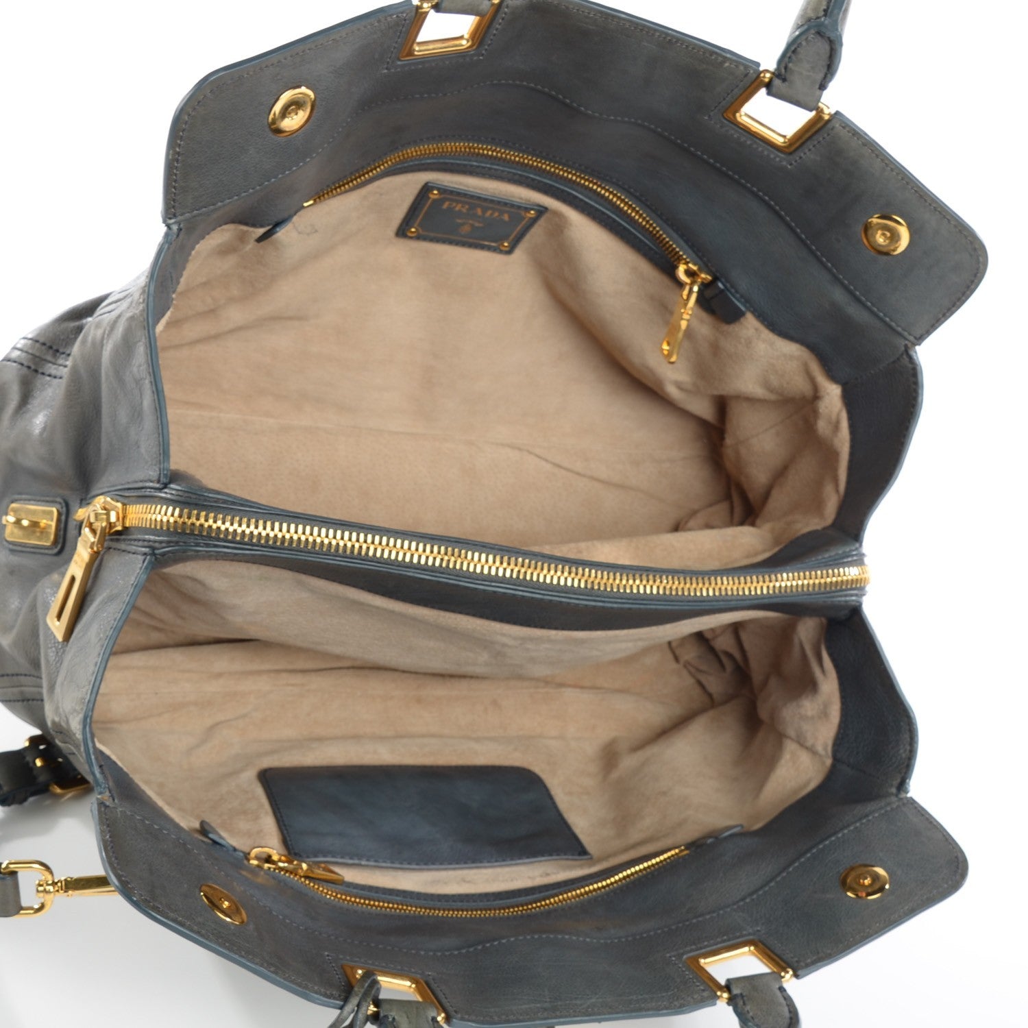 Prada Glace Calf Frame Satchel Avio 5 of 12