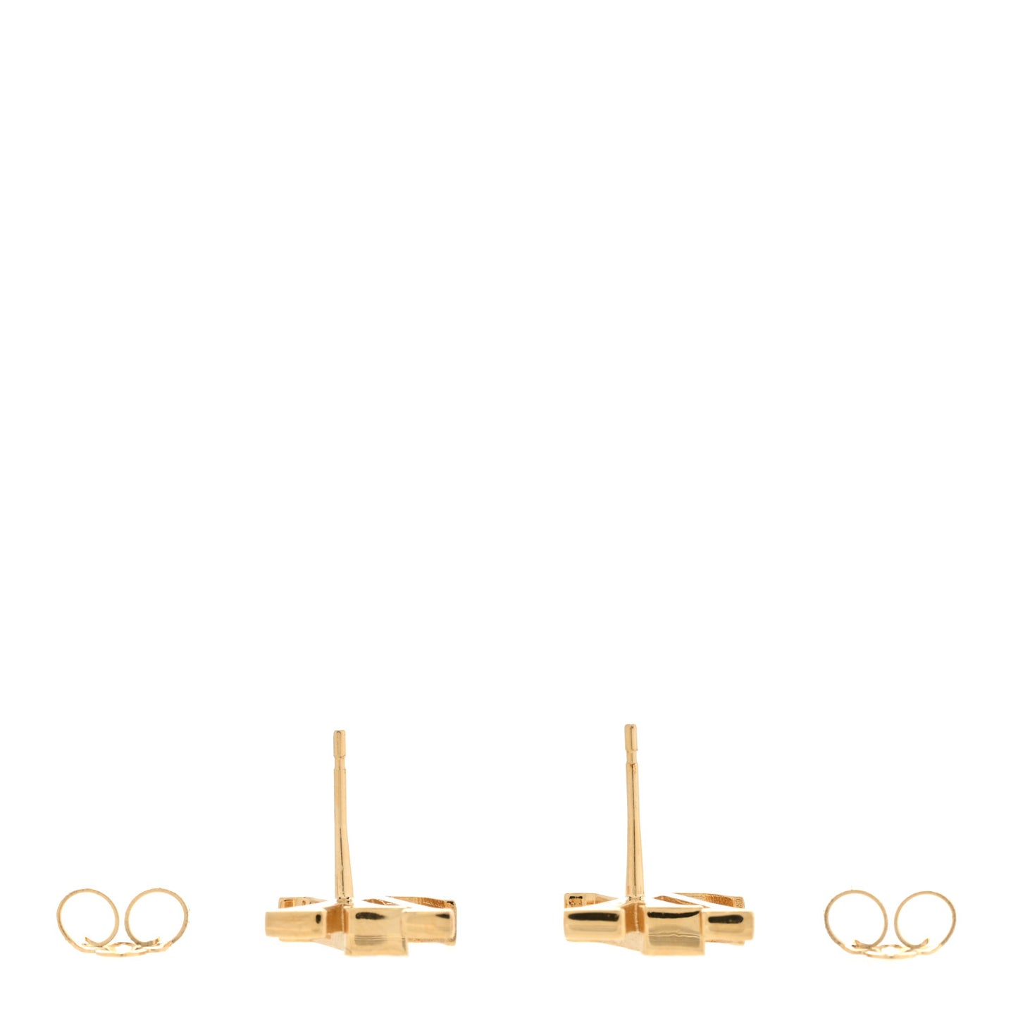 Metal Enamel LV Iconic Earrings Gold