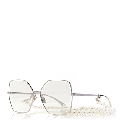 Chanel Butterfly Removable Pearl Chain Sunglasses 4262 Silver 1 of 8