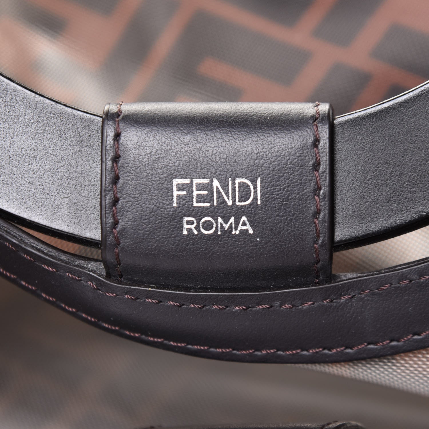 Fendi Mesh Vitello Century Cuoio FF 1974 Small Runaway Shopper Tote Marrone Black Ebano 6 of 14