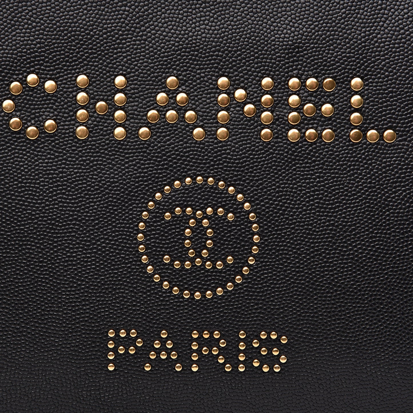 Caviar Studded Medium Deauville Pouch Black
