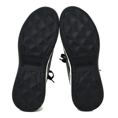 Chanel Velvet Calfskin Mixed Fibers CC Sneakers 40.5 Black 6 of 9