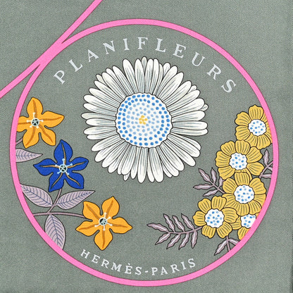 Hermes Silk Planifleurs Scarf 90 Vert Amande Rose Bleu 2 of 5