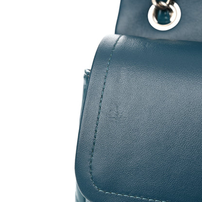 Chanel Patent Calfskin Quilted Jumbo Double Flap Turquoise 13 of 17