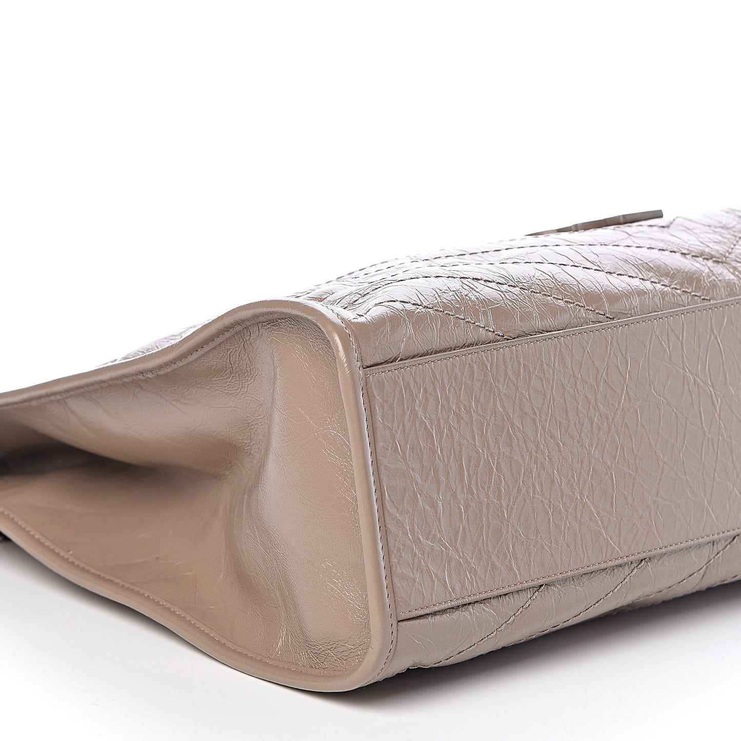 Crinkled Calfskin Matelasse Monogram Niki Shoulder Bag Light Taupe