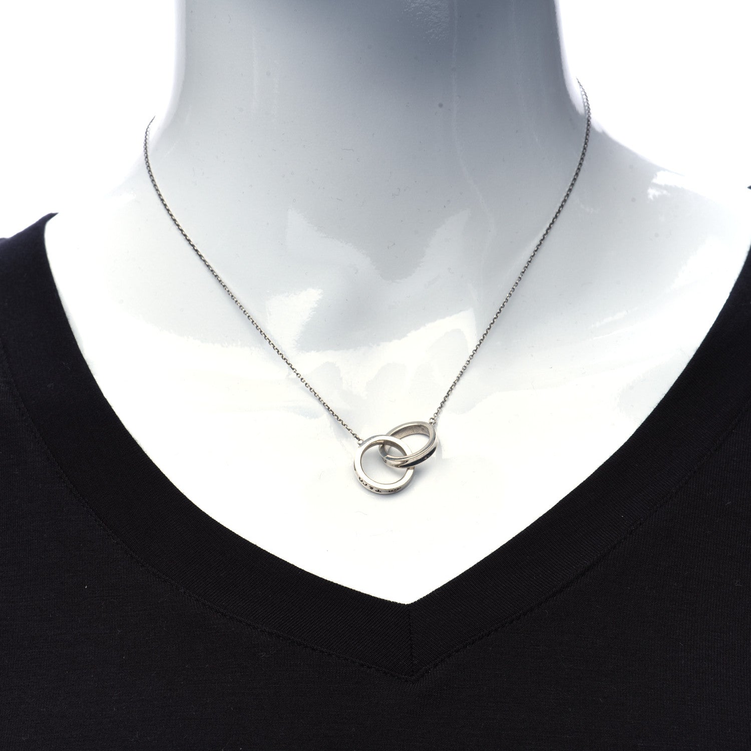 Tiffany Sterling Silver 1837 Interlocking Circles Pendant Necklace 2 of 6