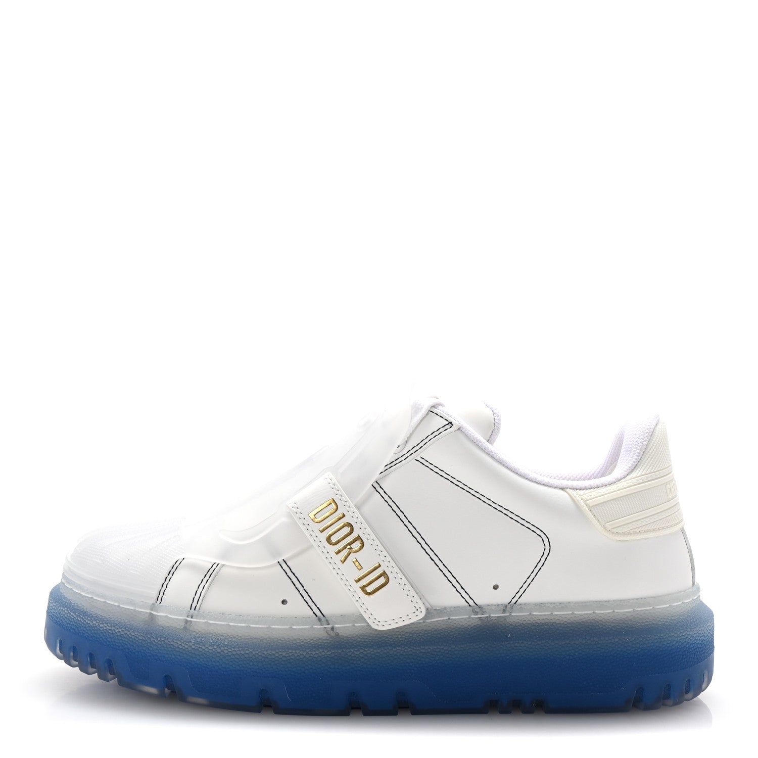 Christian Dior Calfskin Clear Rubber Dior-ID Platform Sneakers 36.5 White Deep Blue 1 of 10