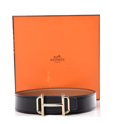 Hermes Box Togo 32mm Gamma Belt 90 Black Gold 7 of 7
