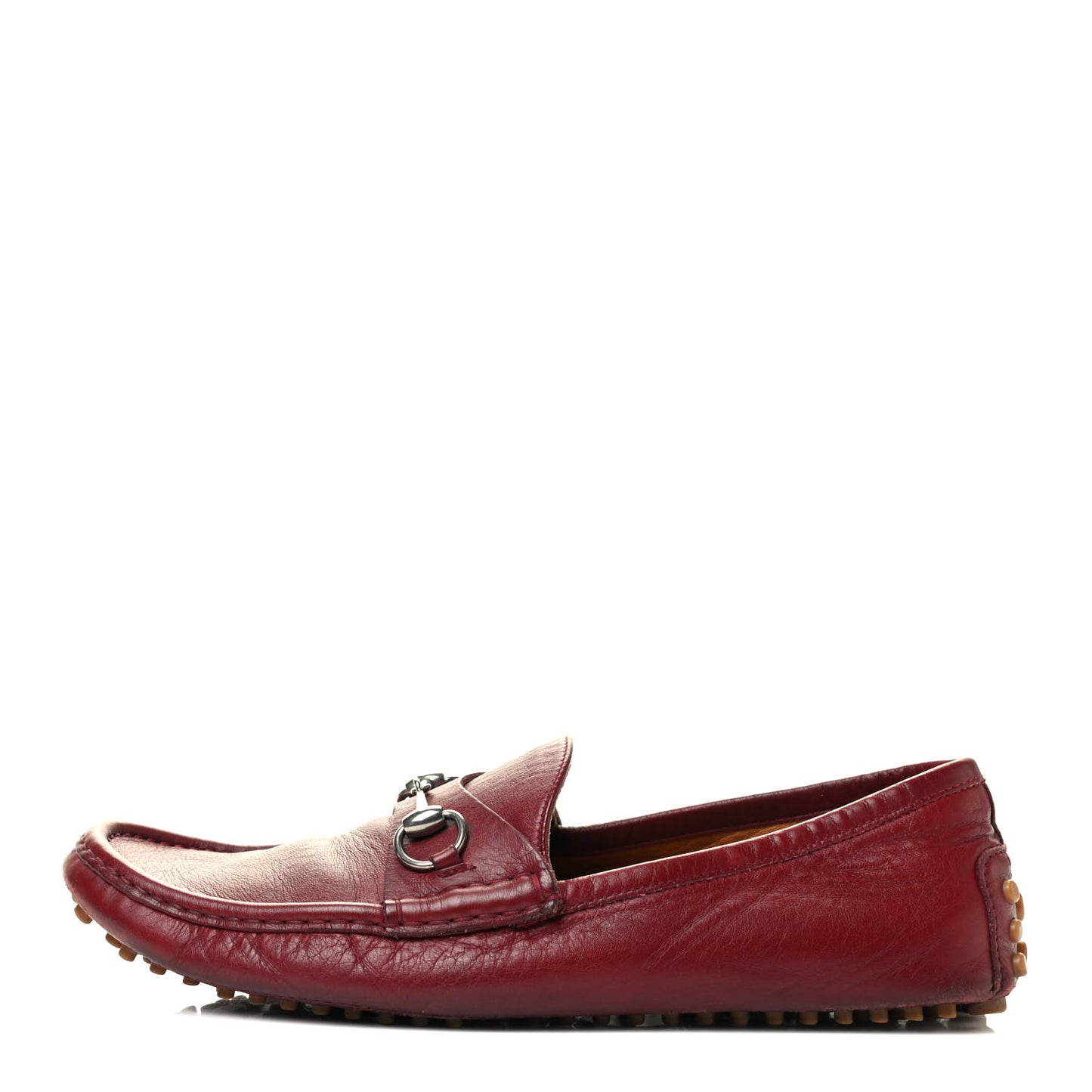 Calfskin Mens Horsebit Driver Loafers 11 Rosso