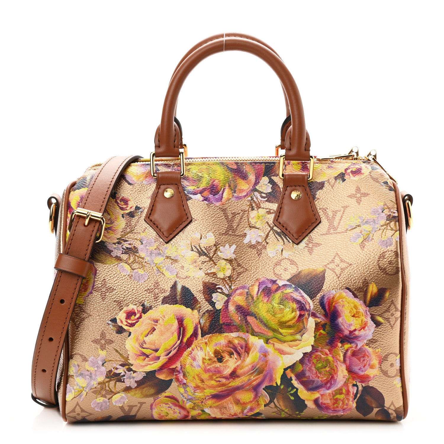 Louis Vuitton Metallic Monogram LV Garden Speedy Bandouliere 25 Gold 1 of 10