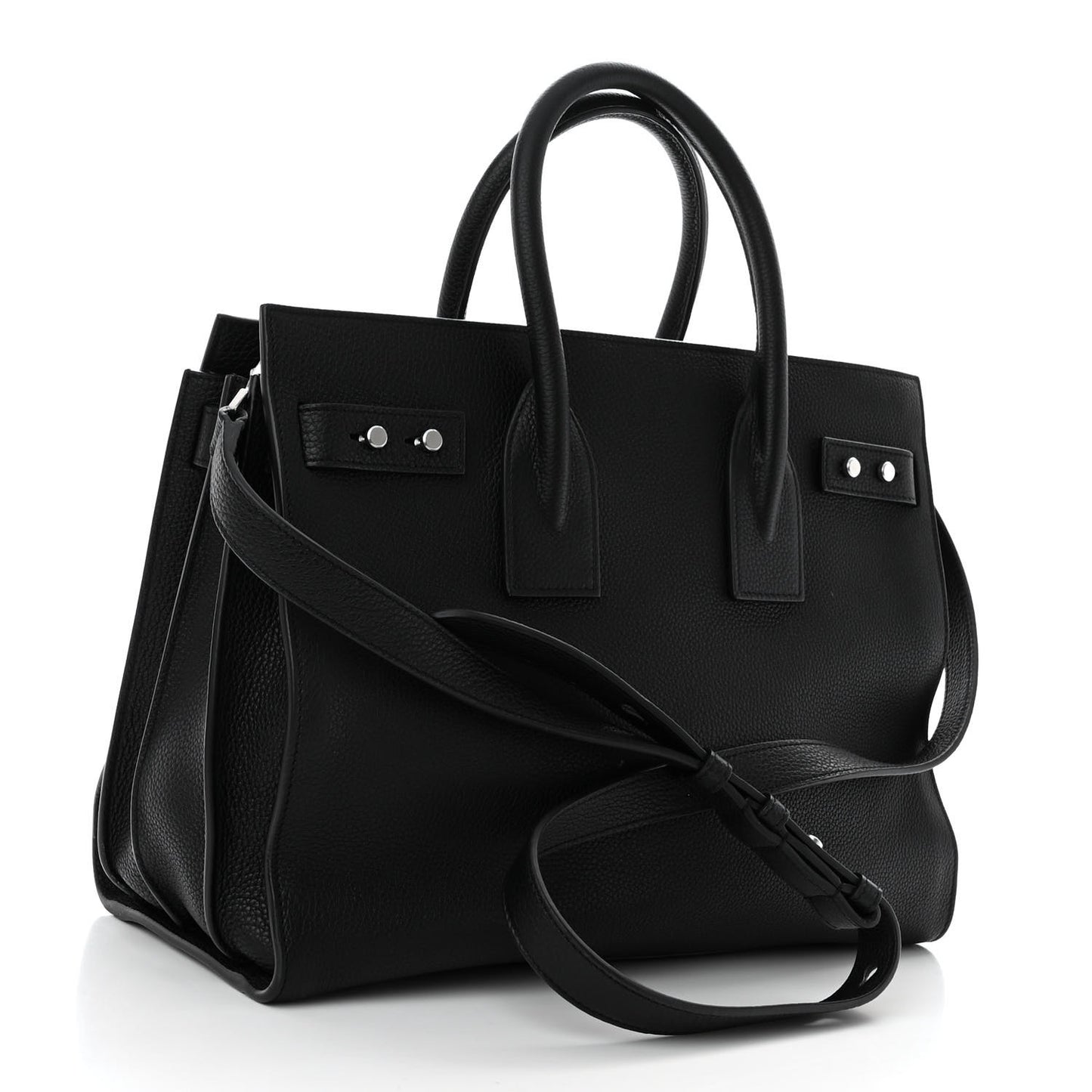 Grained Calfskin Small Supple Sac De Jour Black