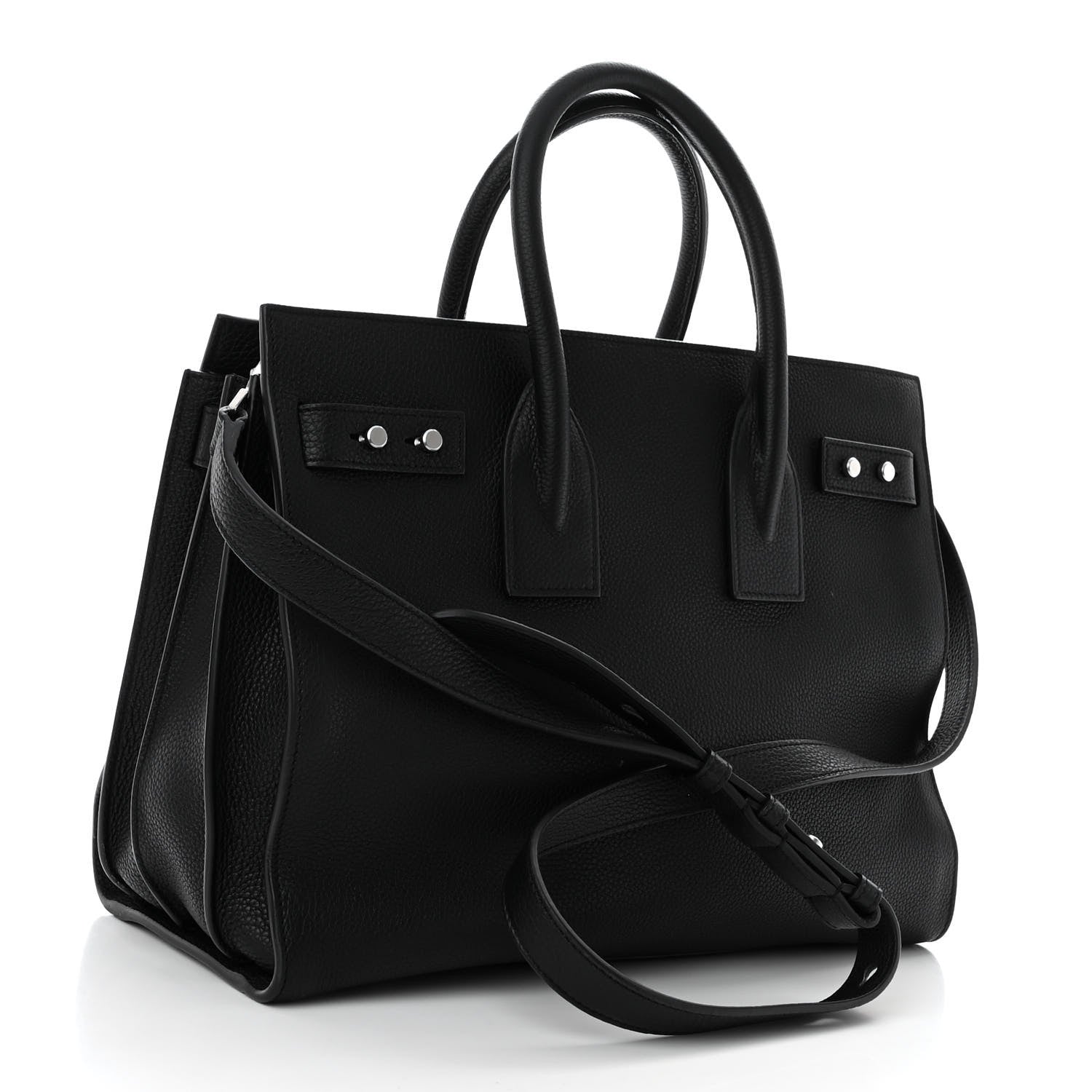 Saint Laurent Grained Calfskin Small Supple Sac De Jour Black 3 of 9