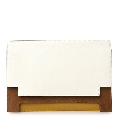Hermes Evercolor Veau Grizzly Multiplis Clutch Beton Sesame Jaune Ambre 1 of 7
