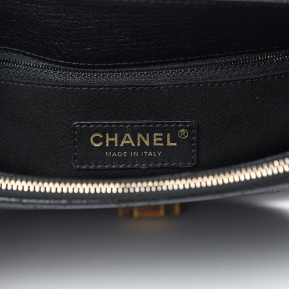 Chanel Shiny Calfskin Goatskin Quilted Medium Coco Curve Messenger Flap Black 6 of 13