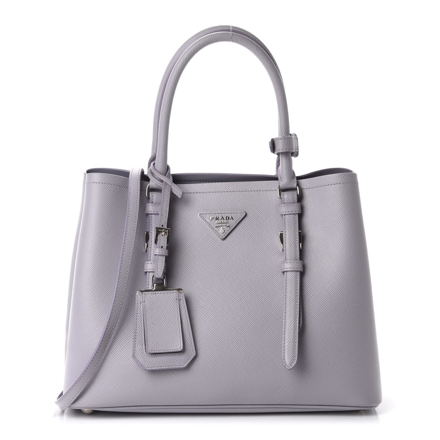 Prada Saffiano Cuir Small Double Handle Tote Glicine 1 of 16