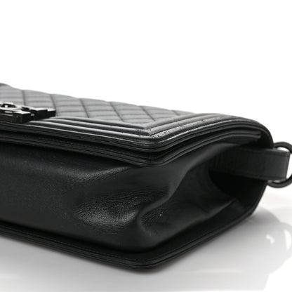 Chanel Calfskin Quilted Medium Boy Flap So Black 9 of 9