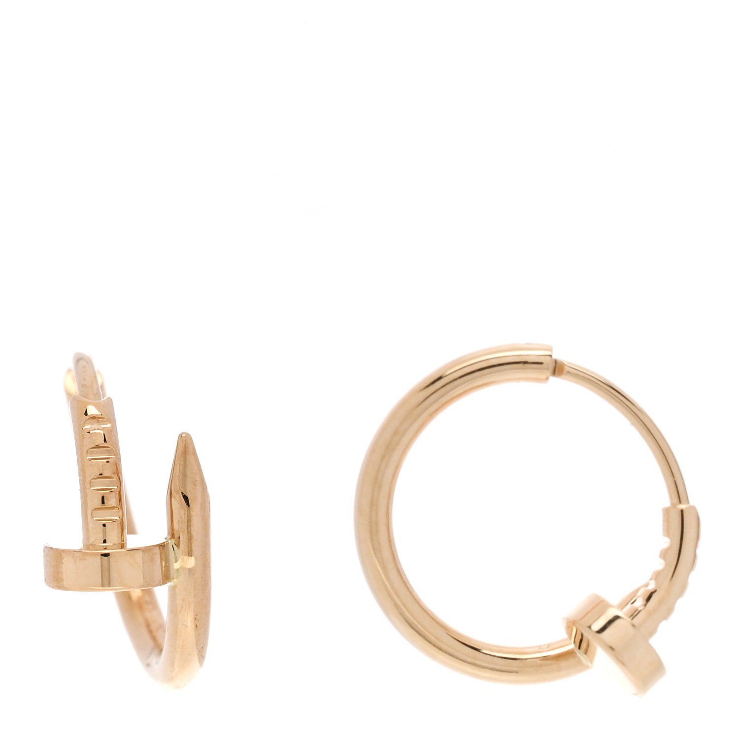 Cartier 18K Yellow Gold Juste Un Clou Hoop Earrings 1 of 4