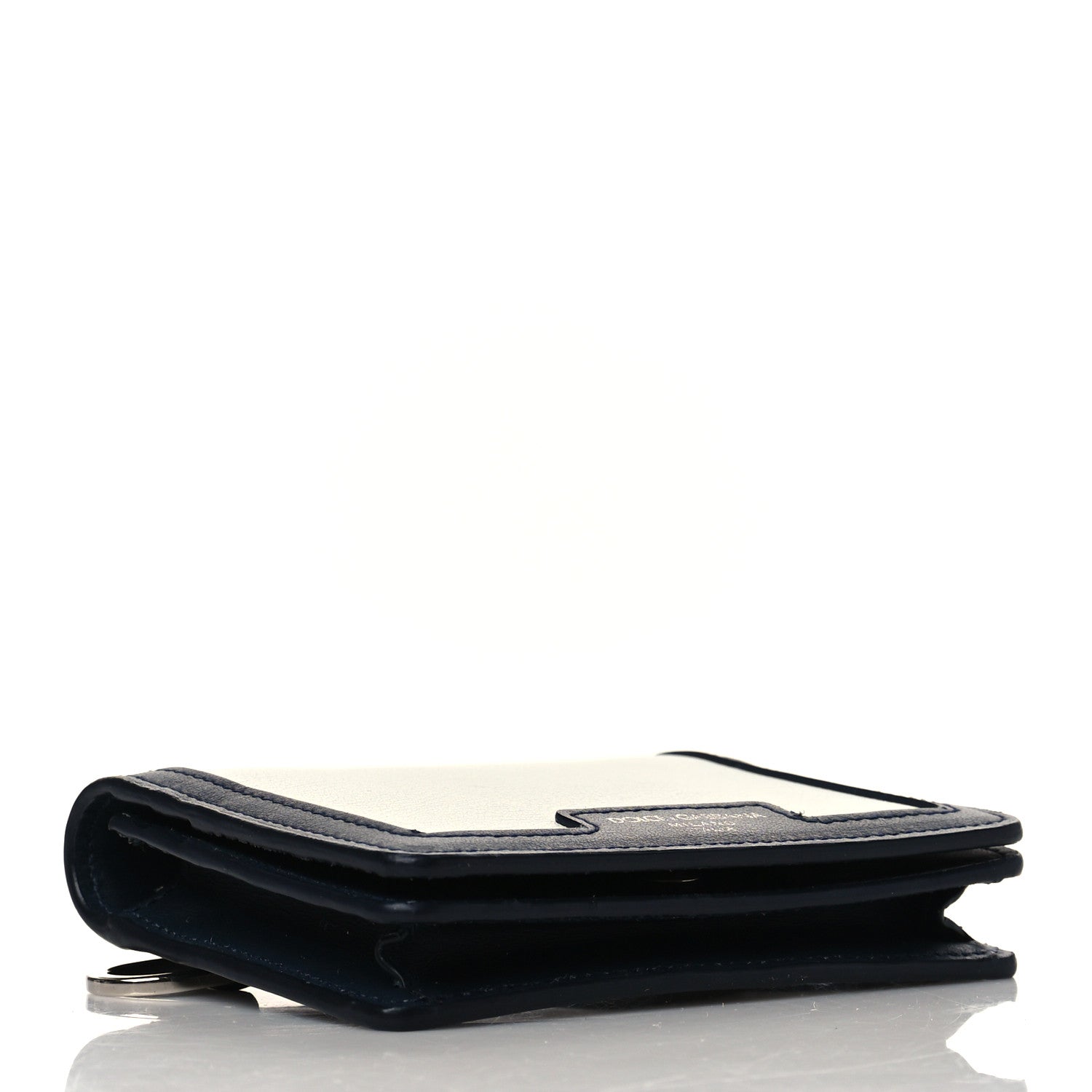 Dolce & Gabbana Logo Bi-Fold Shoulder Wallet Navy White 3 of 5