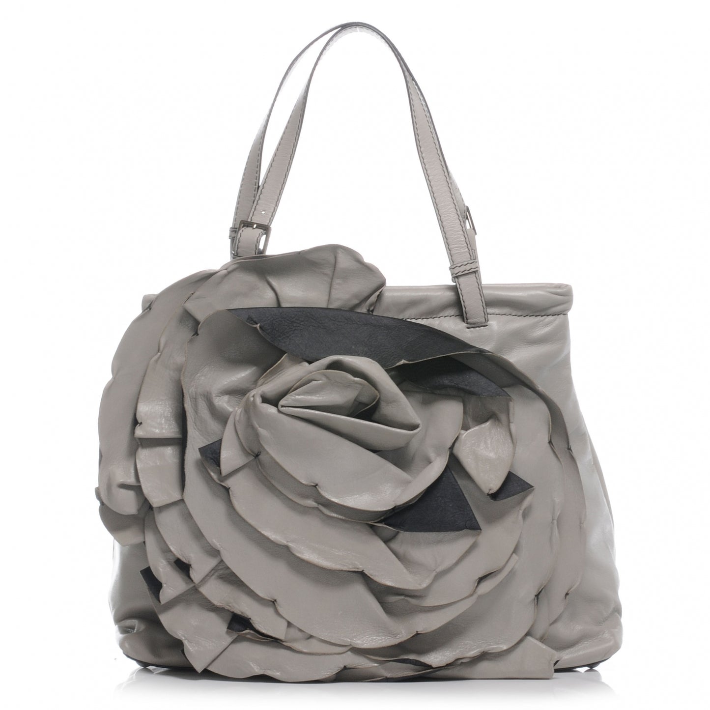 Leather Petale Hobo Grey