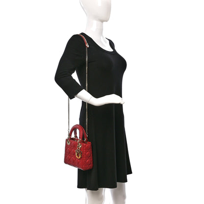 Christian Dior Lambskin Cannage Mini Lady Dior Coral 2 of 8