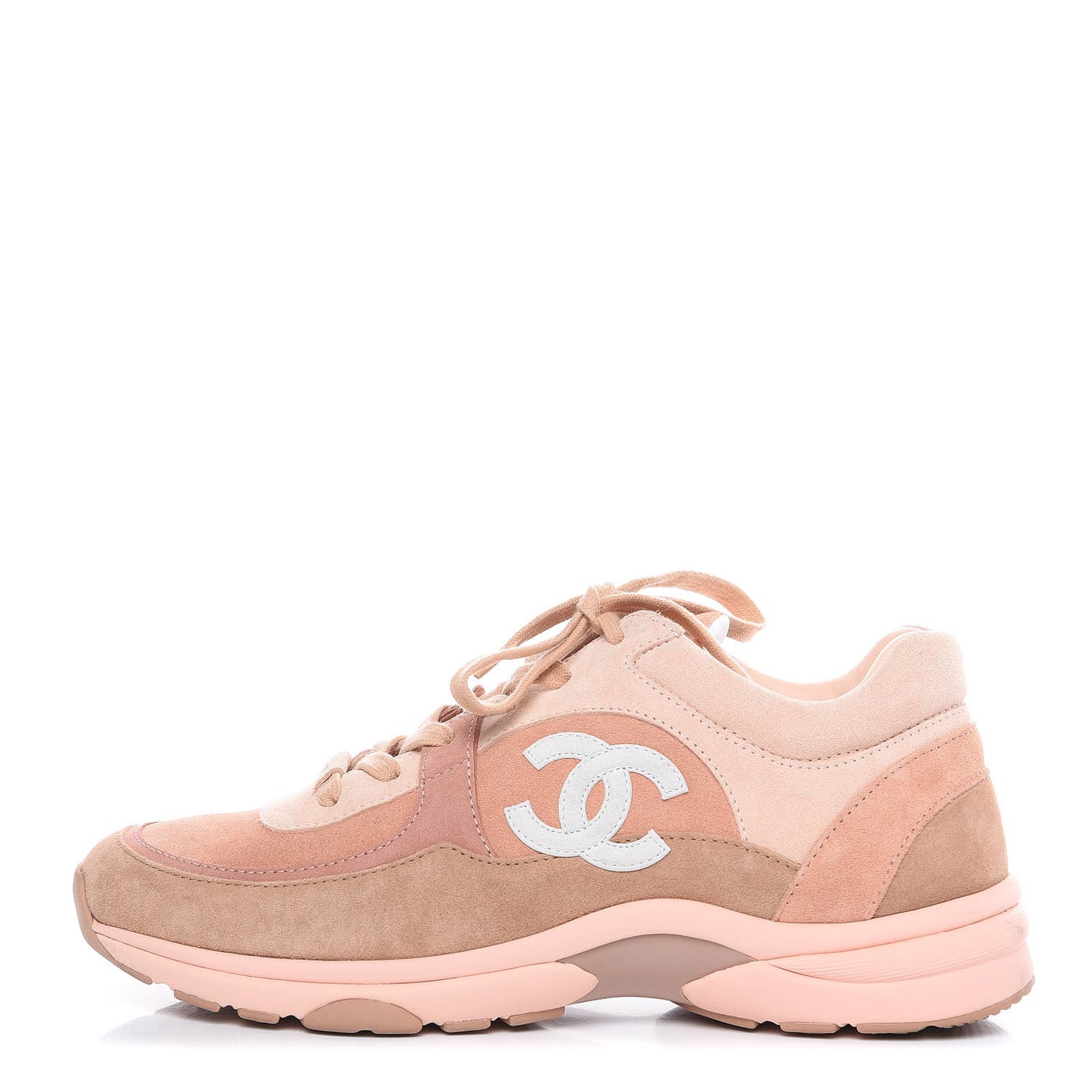 Suede Calfskin CC Sneakers 40.5 Pink