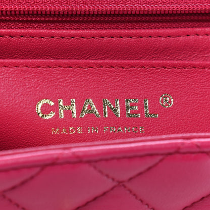 Chanel Lambskin Quilted Mini Top Handle Rectangular Flap Dark Pink 6 of 9