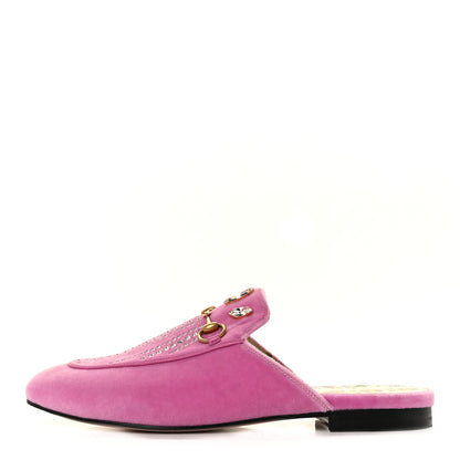 Gucci Velvet Marquise Crystals Womens Princetown Slippers 40 Malva Dark Malva 1 of 9