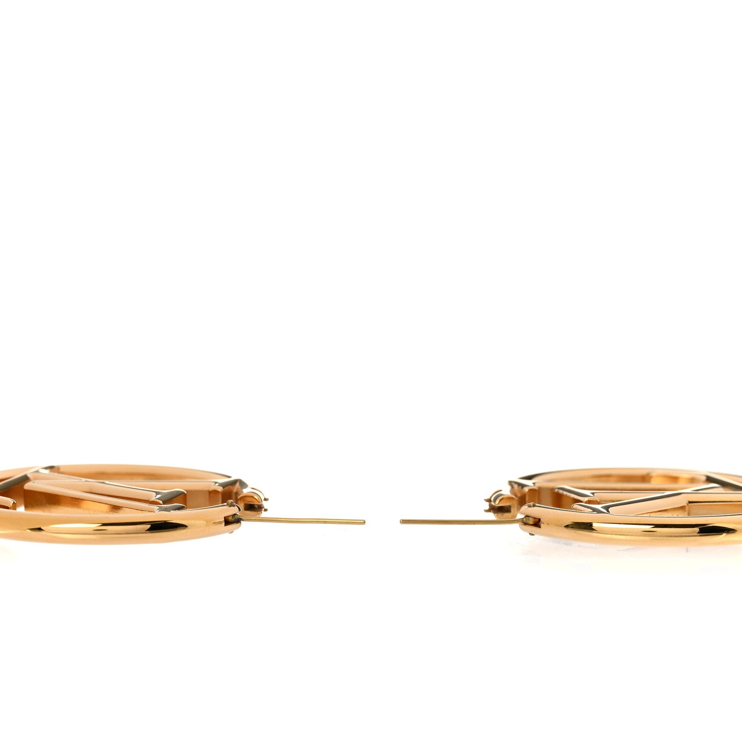 Louis Vuitton Metal Louise Hoop Earrings Gold 3 of 4