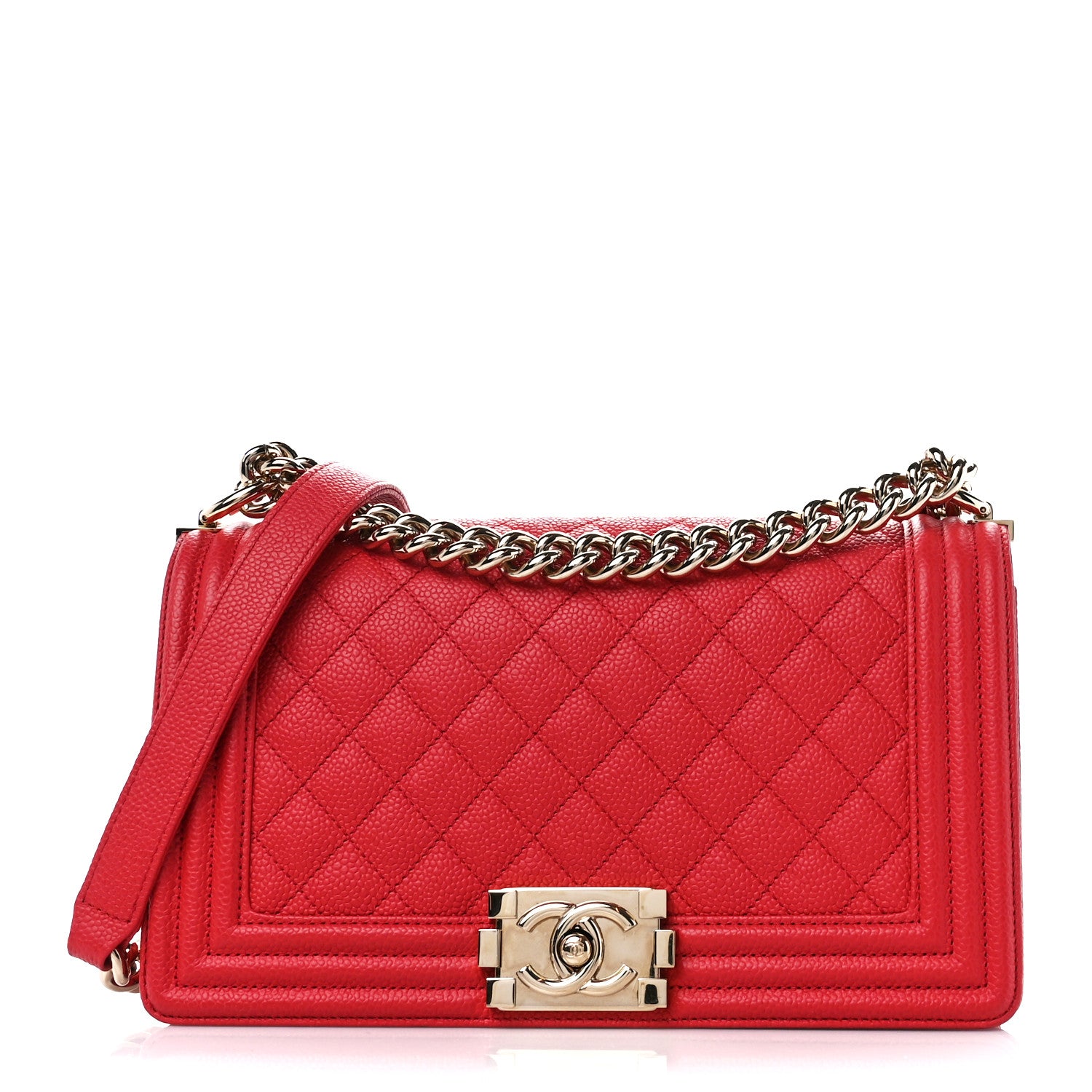Chanel Caviar Quilted Medium Boy Flap Red 1 of 10