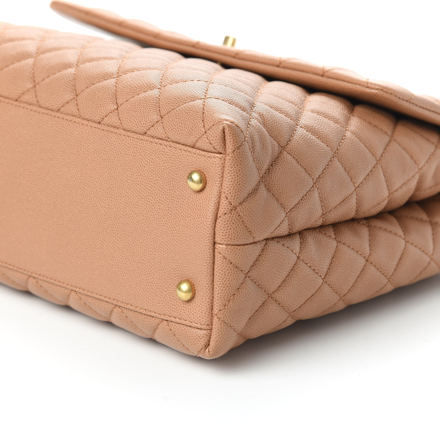 Chanel Caviar Lizard Quilted Large Coco Handle Flap Beige 7 of 10